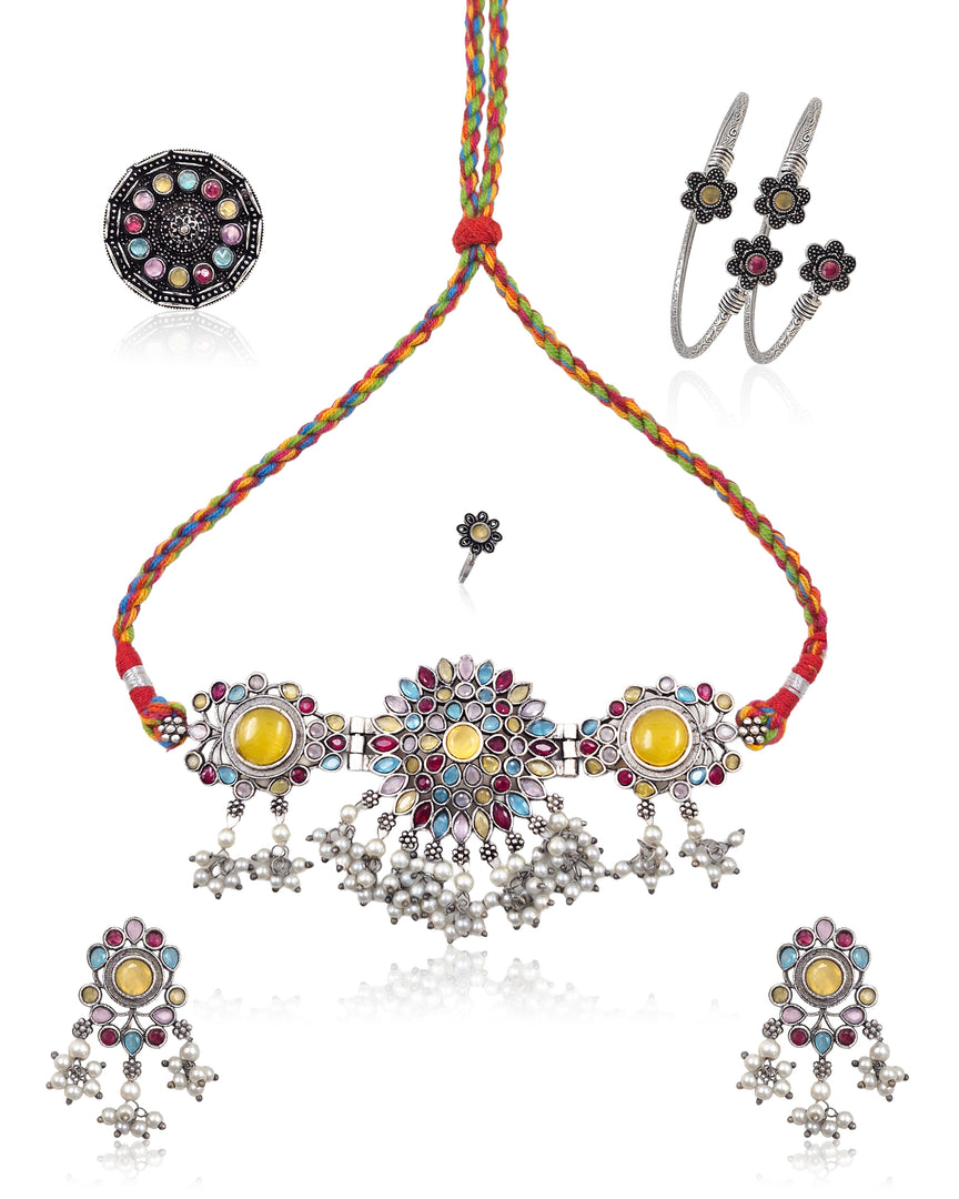 Niva Stone Jewellery Set Combo