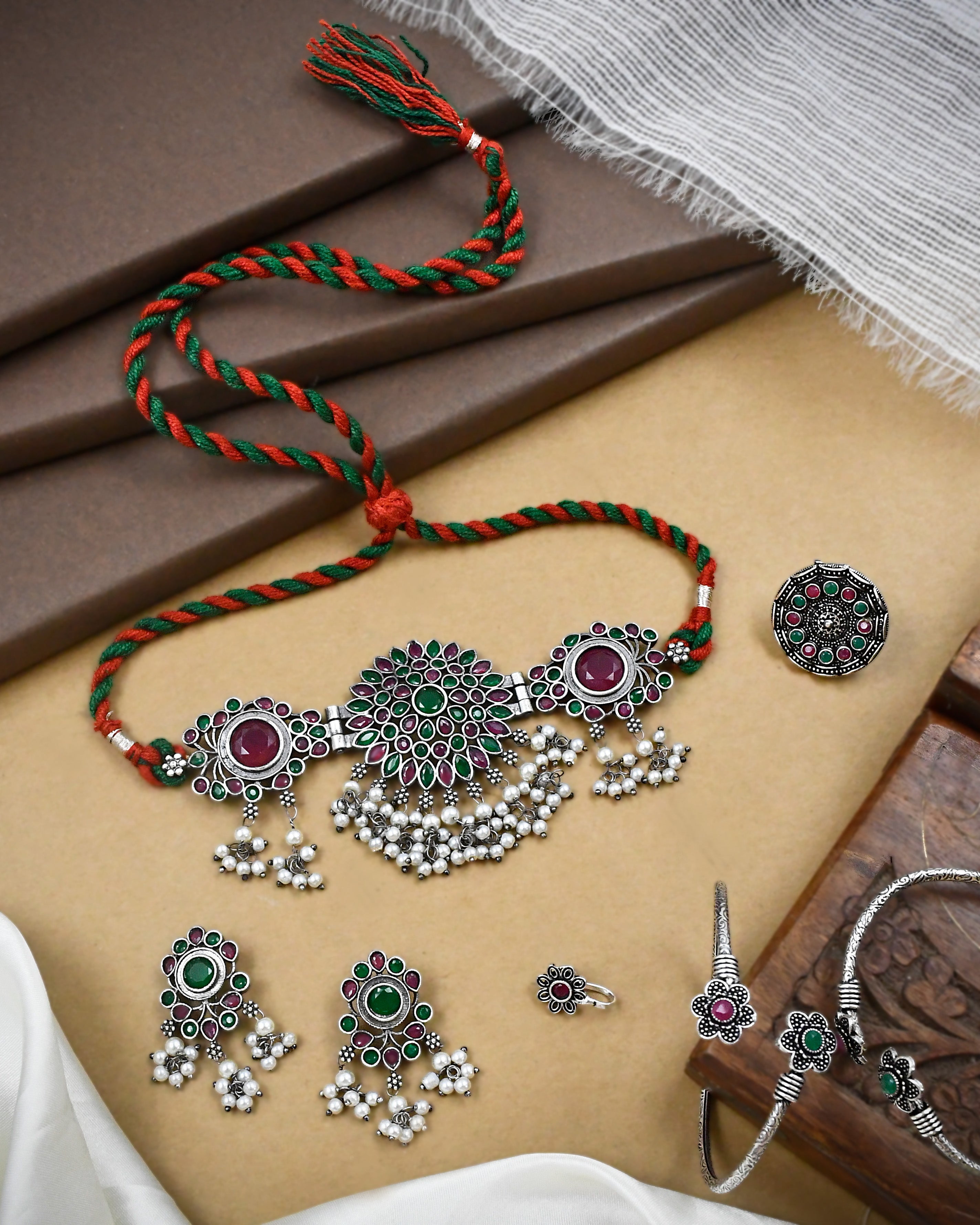 Arnika Stone Jewellery Set Combo