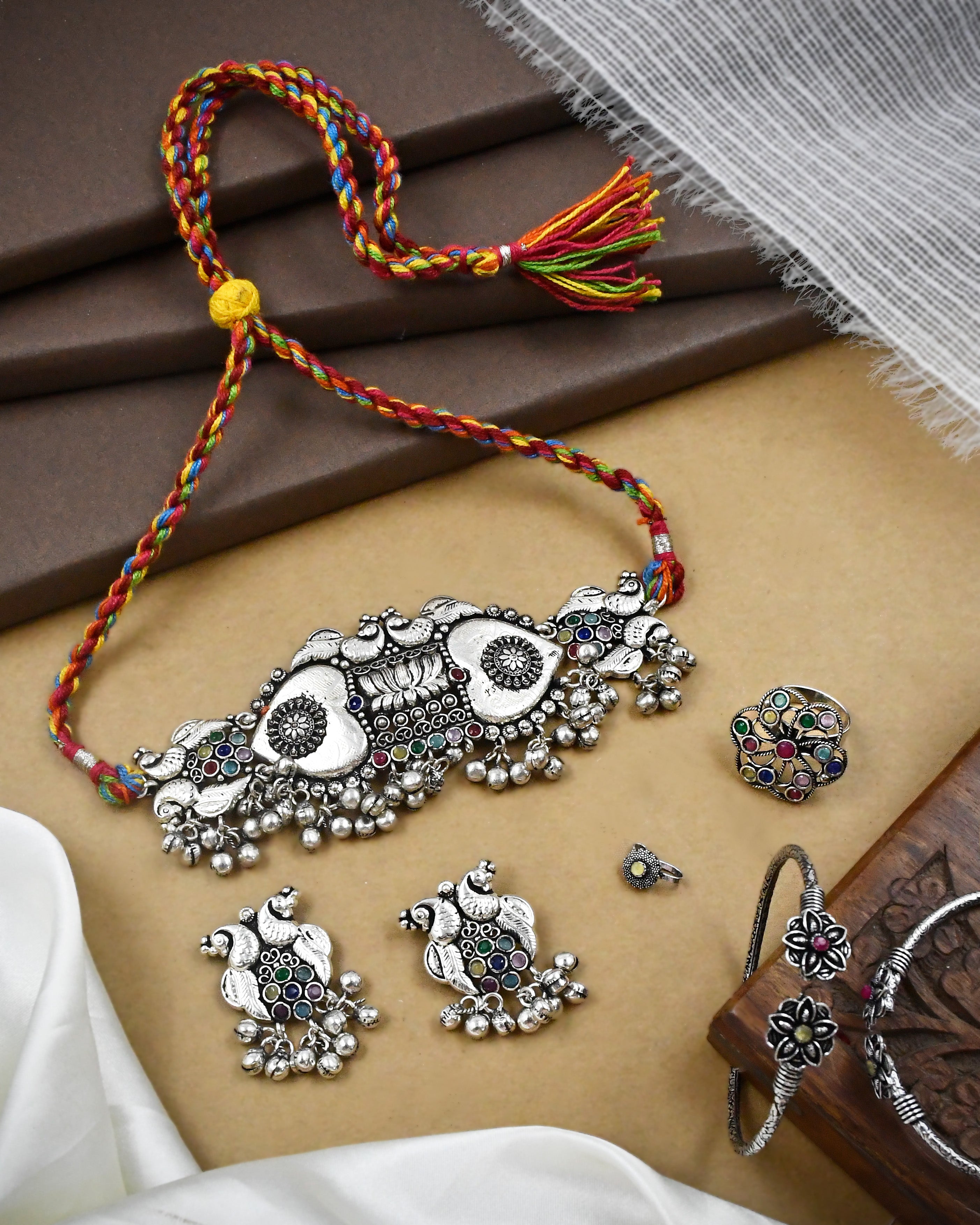 Vriksha Stone Jewellery Set Combo