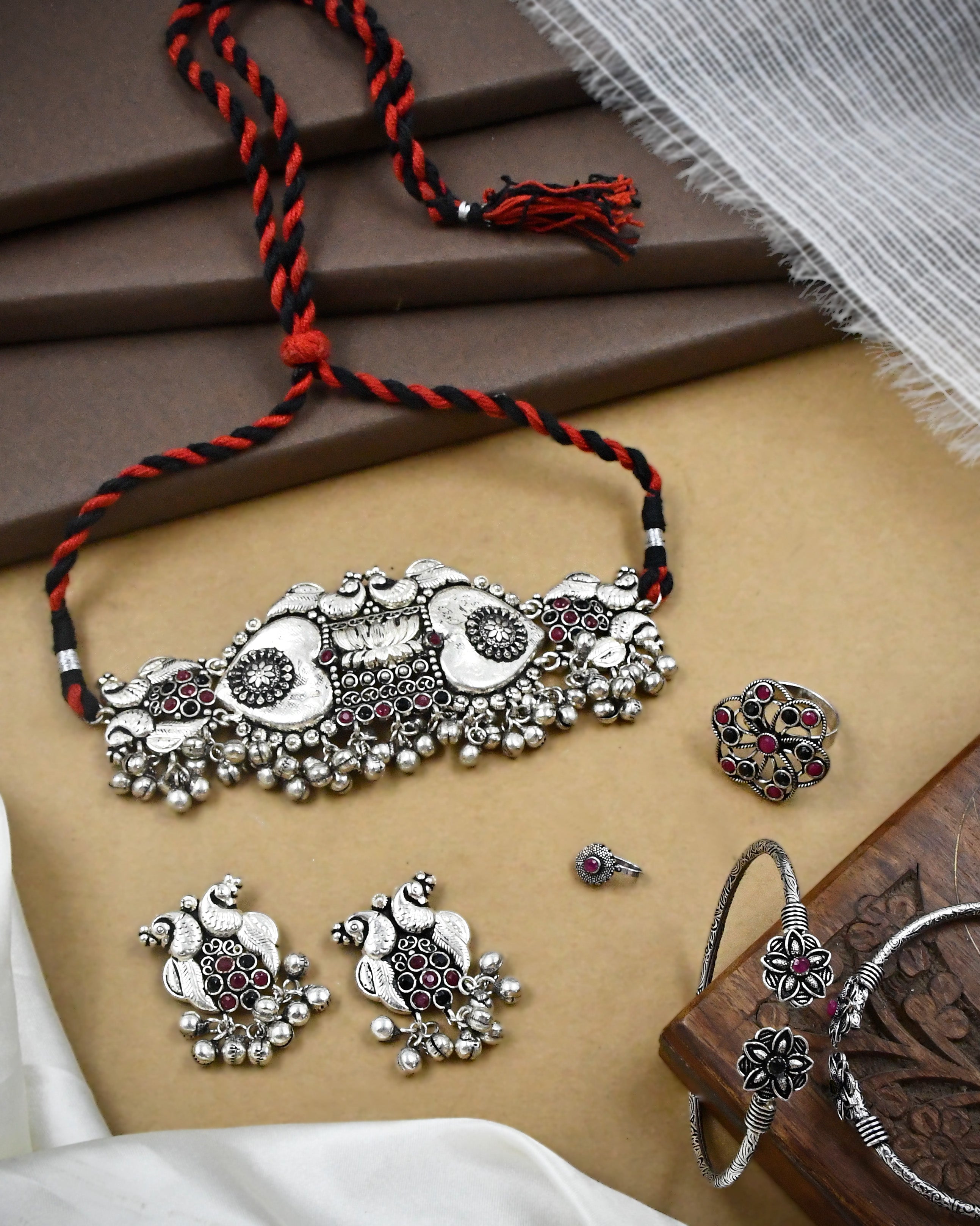 Vriksha Stone Jewellery Set Combo