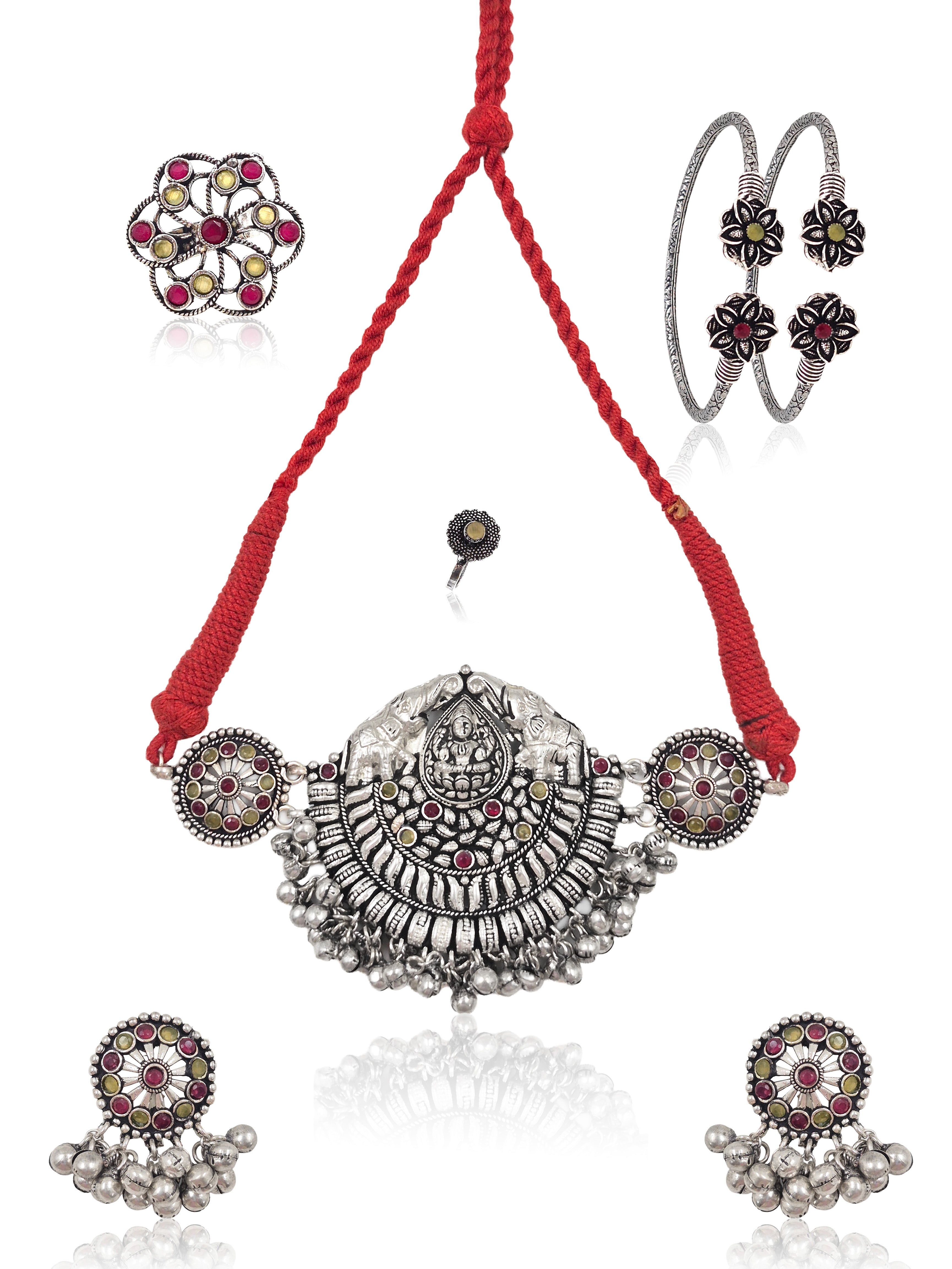 Aarvya Stone Jewellery Set Combo