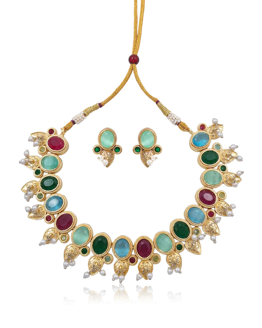 Noor Stone Necklace Set
