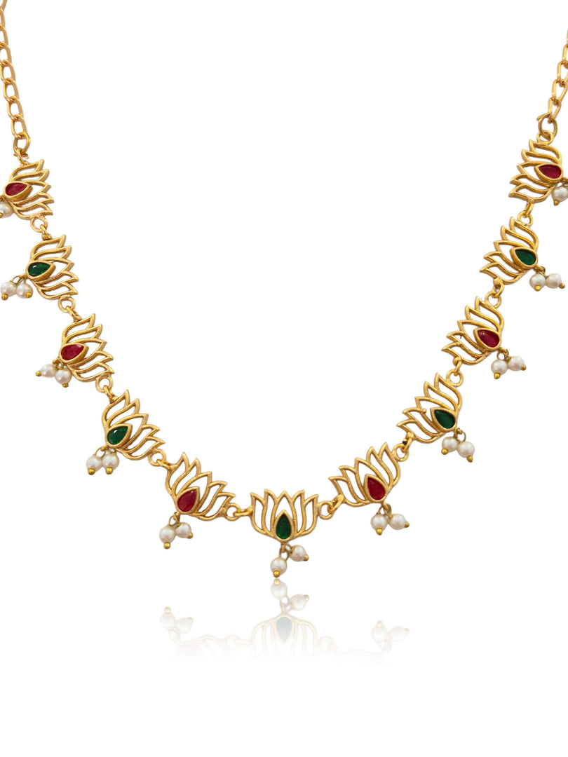 Lotus Stone Necklace Set