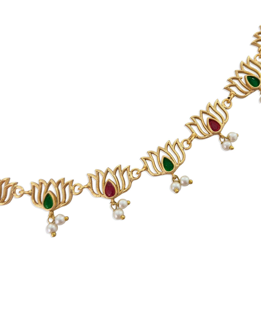 Lotus Stone Necklace Set