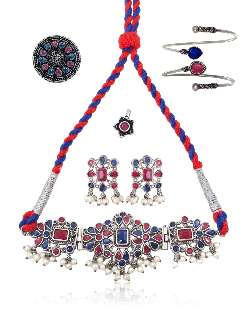 Navya Stone Jewellery Set Combo