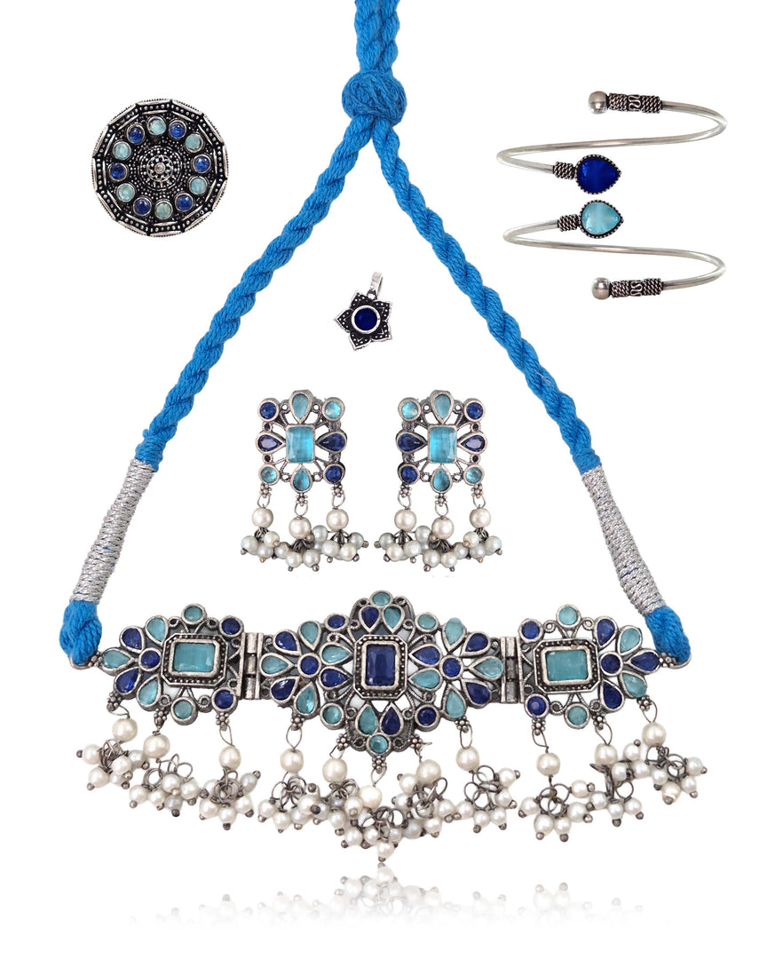 Navya Stone Jewellery Set Combo