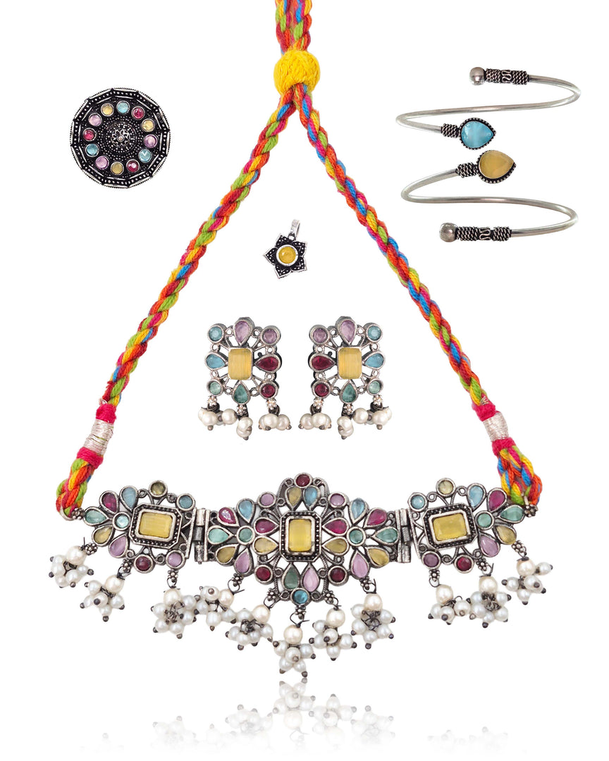 Navya Stone Jewellery Set Combo