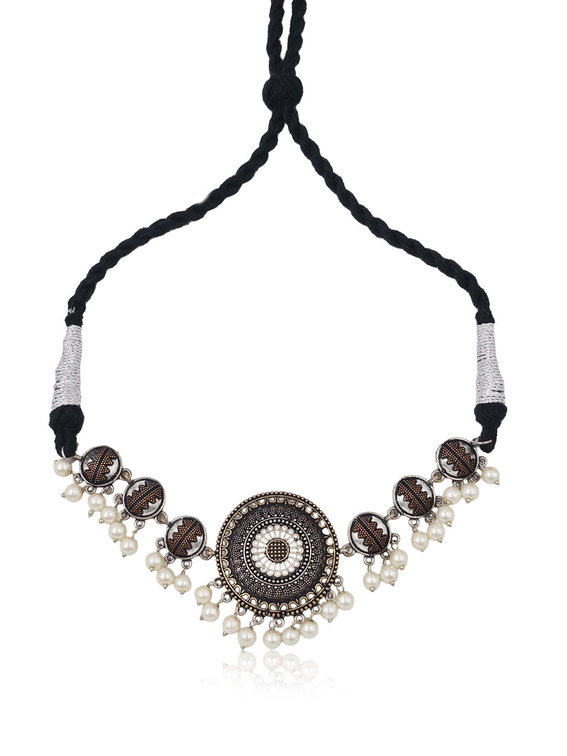 Yuvika Dual tone Necklace Set