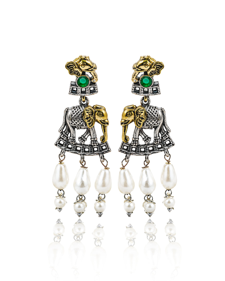Vamika Dual Tone Stone Necklace Set