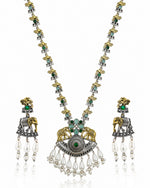 Load image into Gallery viewer, Vamika Dual Tone Stone Necklace Set