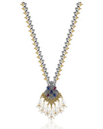 Load image into Gallery viewer, kanak Dual Tone Stone Necklace Set