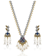 Load image into Gallery viewer, kanak Dual Tone Stone Necklace Set