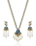 Load image into Gallery viewer, kanak Dual Tone Stone Necklace Set