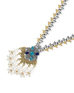 Load image into Gallery viewer, kanak Dual Tone Stone Necklace Set