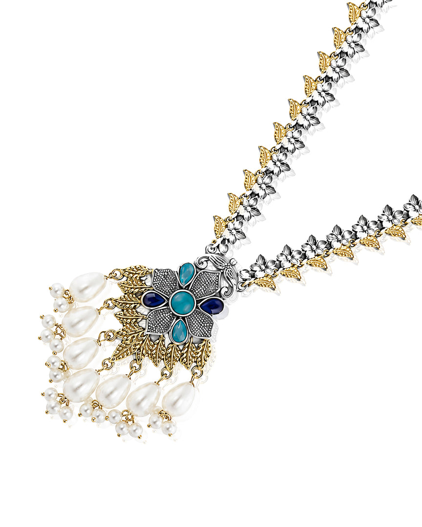 kanak Dual Tone Stone Necklace Set