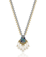 Load image into Gallery viewer, kanak Dual Tone Stone Necklace Set