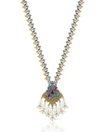 Load image into Gallery viewer, kanak Dual Tone Stone Necklace Set