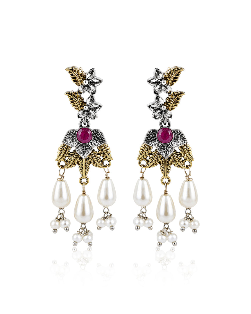 kanak Dual Tone Stone Necklace Set
