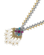 Load image into Gallery viewer, kanak Dual Tone Stone Necklace Set