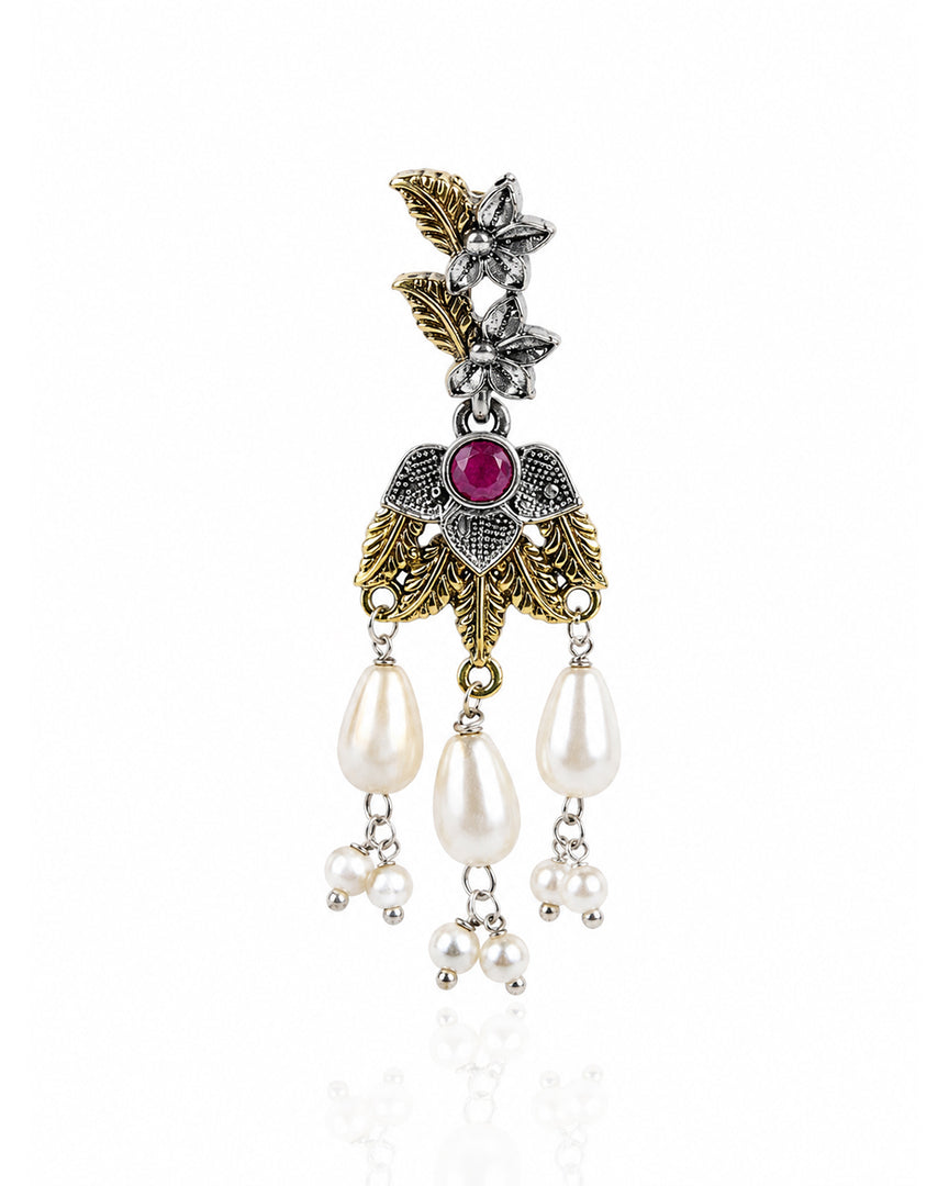 kanak Dual Tone Stone Necklace Set