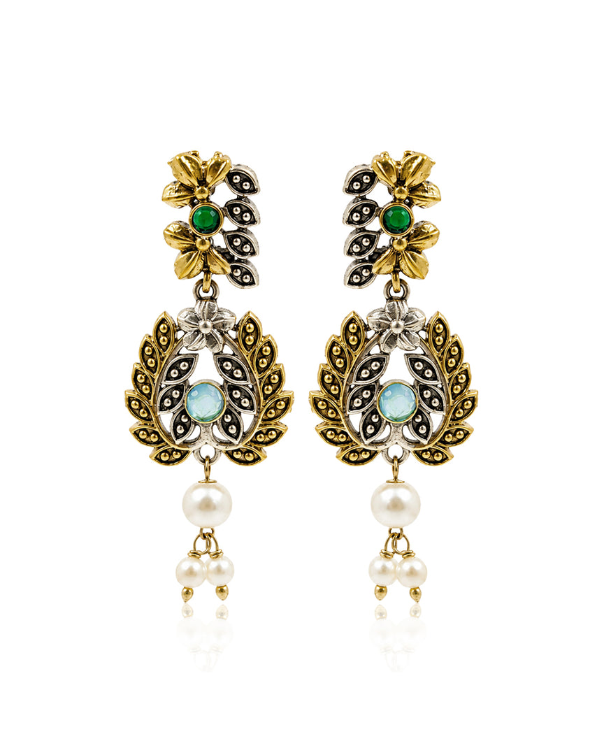 Akriti Dual Tone Stone Necklace Set