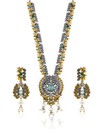Load image into Gallery viewer, Akriti Dual Tone Stone Necklace Set