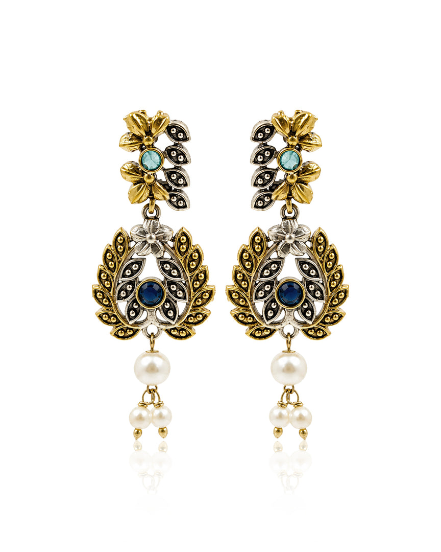 Akriti Dual Tone Stone Necklace Set