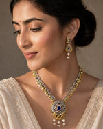 Load image into Gallery viewer, Akriti Dual Tone Stone Necklace Set