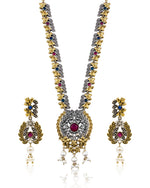 Load image into Gallery viewer, Akriti Dual Tone Stone Necklace Set