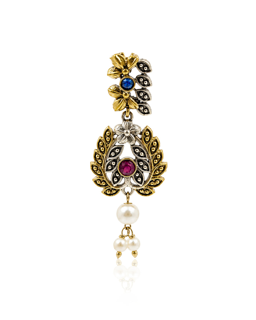 Akriti Dual Tone Stone Necklace Set