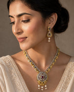 Load image into Gallery viewer, Akriti Dual Tone Stone Necklace Set