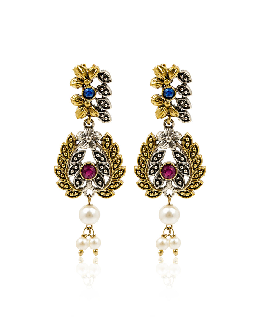 Akriti Dual Tone Stone Necklace Set