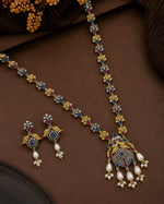 Load image into Gallery viewer, Krishna Dual tone Stone Necklace Set