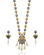 Load image into Gallery viewer, Krishna Dual tone Stone Necklace Set