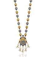 Load image into Gallery viewer, Krishna Dual tone Stone Necklace Set