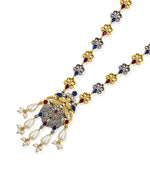 Load image into Gallery viewer, Krishna Dual tone Stone Necklace Set