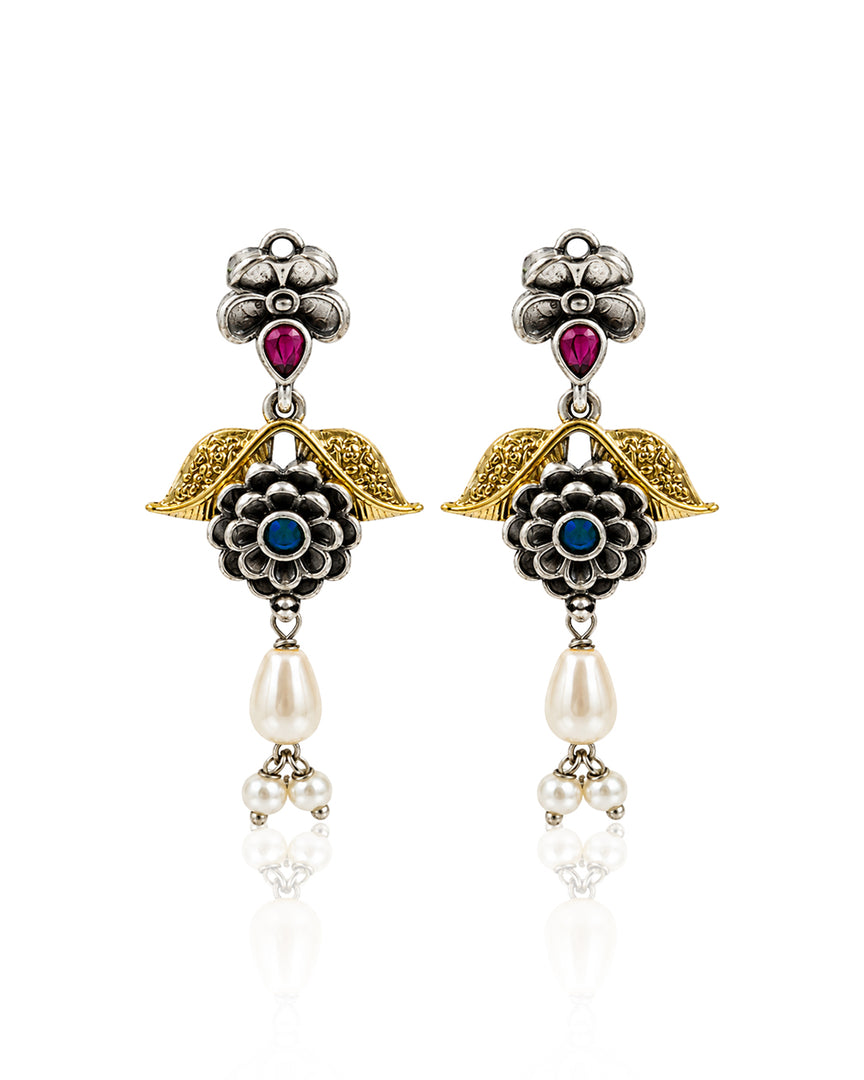 Krishna Dual tone Stone Necklace Set