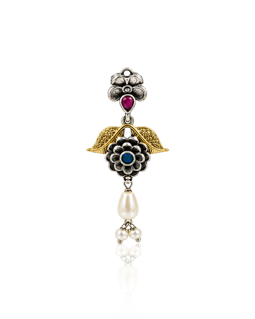 Krishna Dual tone Stone Necklace Set