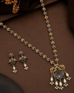 Load image into Gallery viewer, Krishna Dual tone Stone Necklace Set