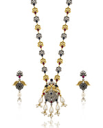 Load image into Gallery viewer, Krishna Dual tone Stone Necklace Set