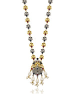 Load image into Gallery viewer, Krishna Dual tone Stone Necklace Set