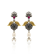 Load image into Gallery viewer, Krishna Dual tone Stone Necklace Set