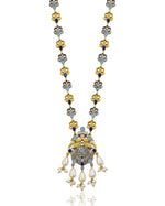 Load image into Gallery viewer, Krishna Dual tone Stone Necklace Set