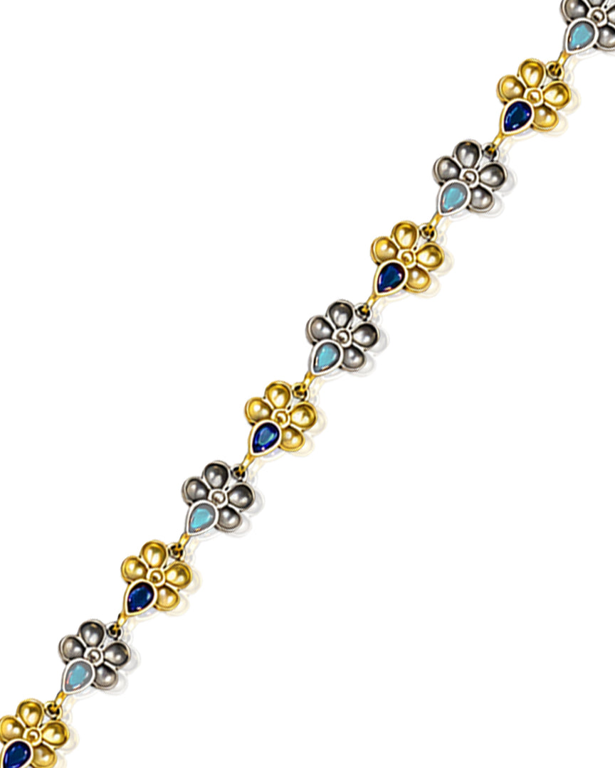 Krishna Dual tone Stone Necklace Set
