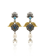 Load image into Gallery viewer, Krishna Dual tone Stone Necklace Set