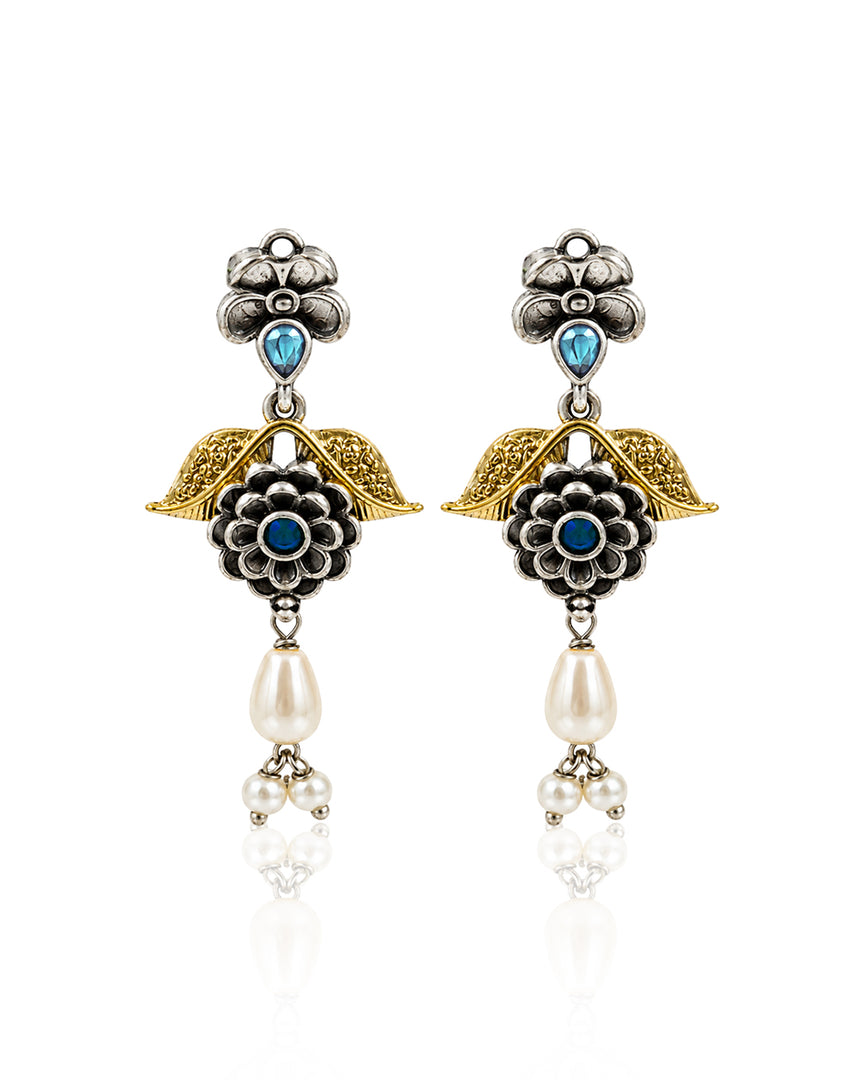 Krishna Dual tone Stone Necklace Set