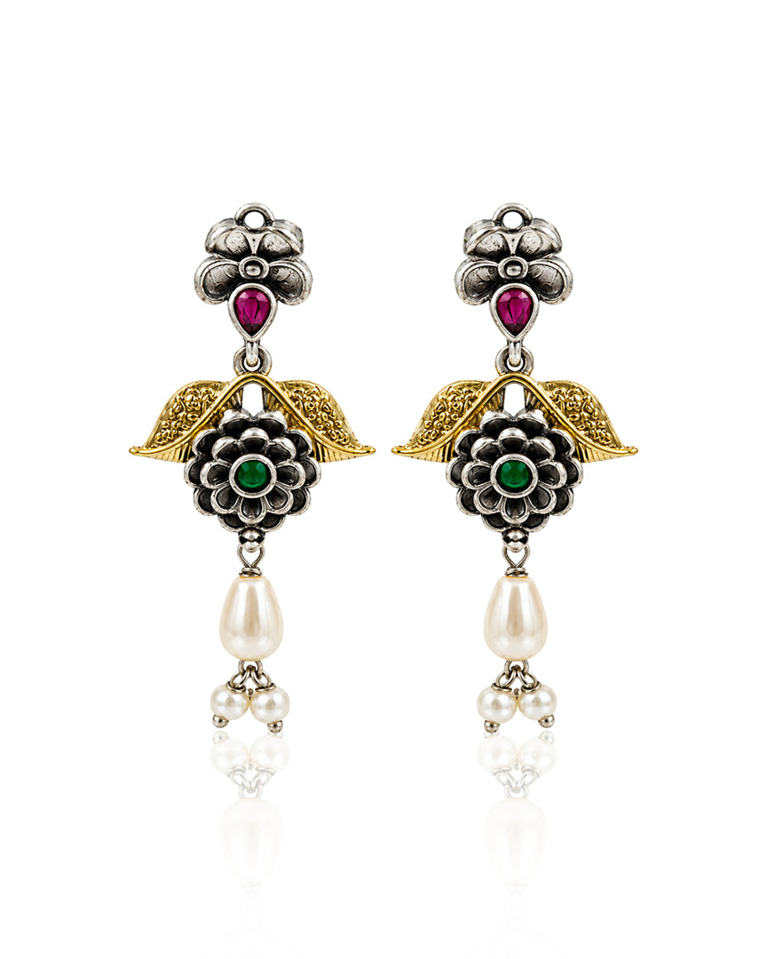 Krishna Dual tone Stone Necklace Set