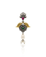 Load image into Gallery viewer, Krishna Dual tone Stone Necklace Set