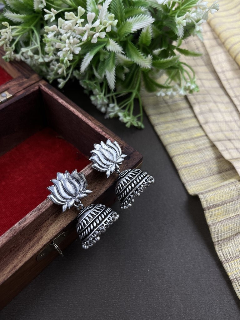 OXIDISED DOUBLE NECKLACE JEWELLERY SET COMBO