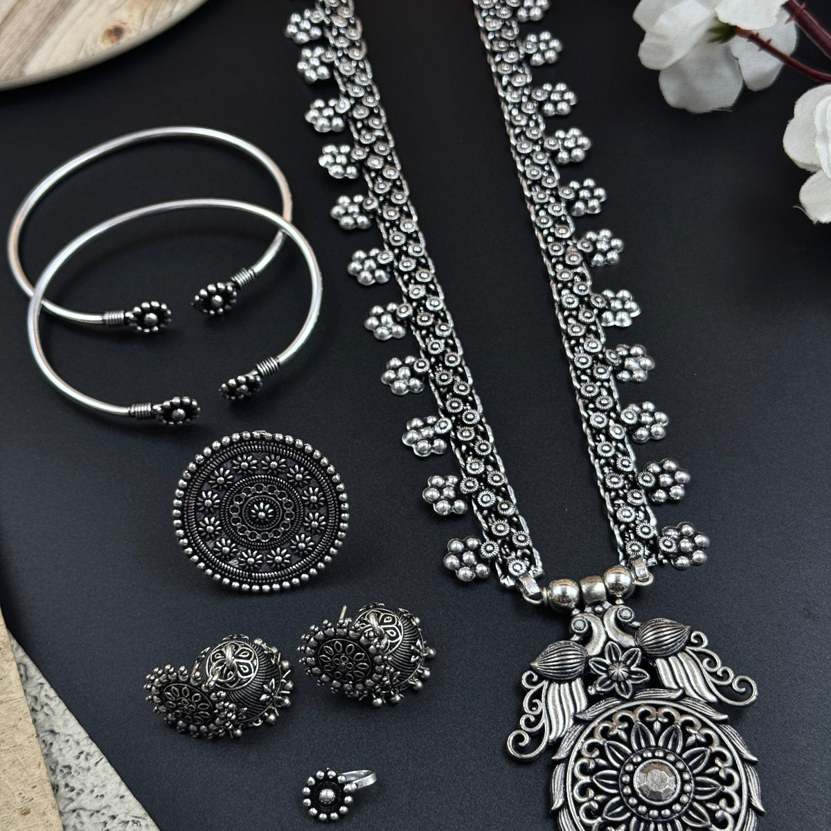 OXIDISED SILVER JEWELLERY SET COMBO